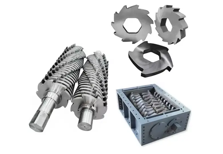 Çift şaft parçalayıcı bıçakları